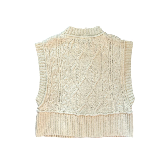 Free People Knit Cropped Boxy Sweater Vest Size Small - Picture 3 of 6